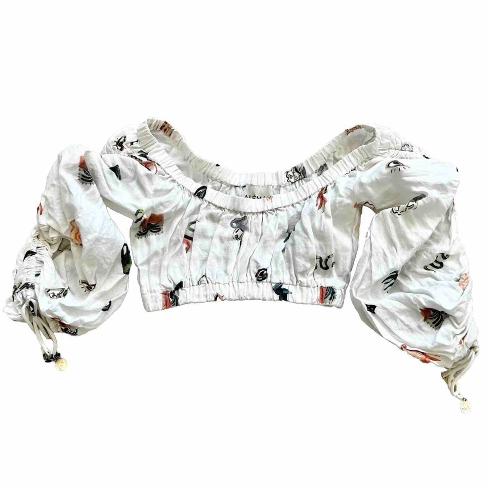 ALEMAIS HERA Drawstring Top In Ivory Size 8 Greek Art to Wear Artsy Chic - Picture 9 of 9